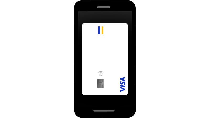 White Visa card in your phone
