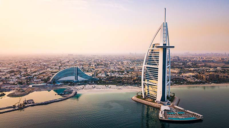 Dubai seaside skyline 