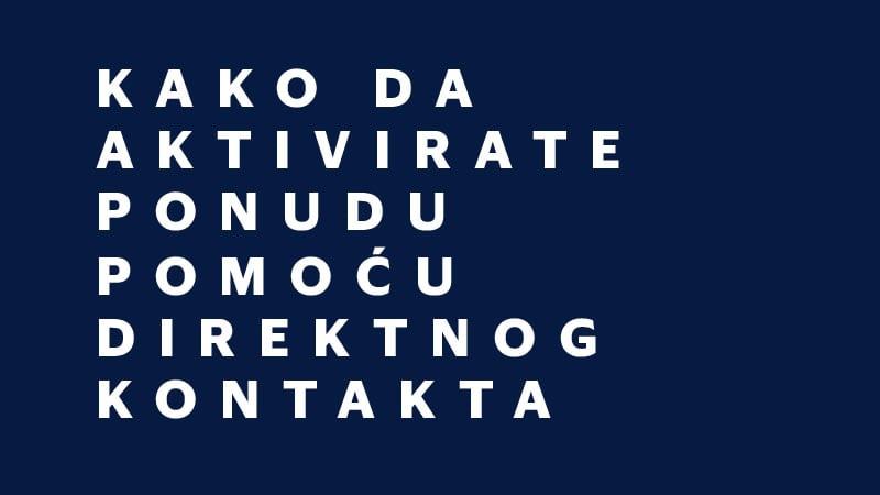 Kako da aktivirate Visa Chatbot pomoću direktnog kontakta
